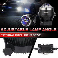 Projecteur LED universel K222 pour voiture, double faisceau (phares de croisement/route) avec triple faisceau, projecteur laser bi-LED de 3 pouces, phare LED pour voiture