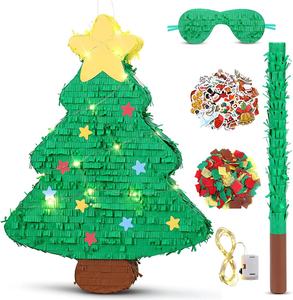 <span class=keywords><strong>Kit</strong></span> de piñata écologique avec masque et bâton <span class=keywords><strong>pour</strong></span> les fêtes d'anniversaire des enfants, Halloween et décorations de Noël - Product Image 1