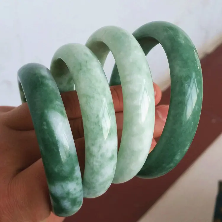 Wholesale chinese factory jade jewelry deep green floating color lady jade bracelet natural stone