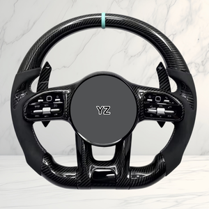 Volant en cuir et fibre de carbone YZ pour Mercedes Benz 809 <span class=keywords><strong>AMG</strong></span> W203 W204 W205 W211 W212 W213 W218 W221 W167 C63 GLE350 - Product Image 1