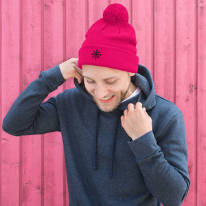 Berretto con Pompon e Colletto a Cappuccio Stile Sportivo - Product Image 1