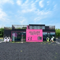 Maison préfabriquée en conteneur, café mobile, bar à nourriture, chariot de restauration, design contemporain en acier imperméable