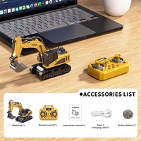 Yt 1/64 10wd Mini Camion Benne Lourd de Bureau en Alliage, Modèle Réduit Télécommandé, Véhicule d'Ingénierie de Simulation, Jouet pour Garçons