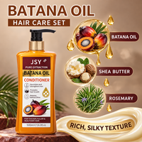 Ensemble de soins capillaires à l'huile de Batana avec shampoing, après-shampoing, huile capillaire et traitement revitalisant en profondeur pour cheveux secs et crépus, marque privée