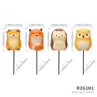 4 pièces Décorations de jardin en résine, motifs animaux et fleurs mignons, piques à plantes adorables, accessoires pour plantes en pot, inserts pour arrangements floraux