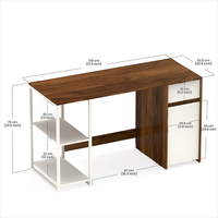 Table d'étude et d'ordinateur pour la maison ou le bureau Table de bureau avec tiroir et étagères pour le stockage Érable brun et givré