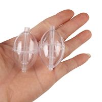 Flotteur de pêche à injection d'eau, boule flottante transparente en plastique, flotteur de surface rond pour la pêche en eau salée et en eau douce