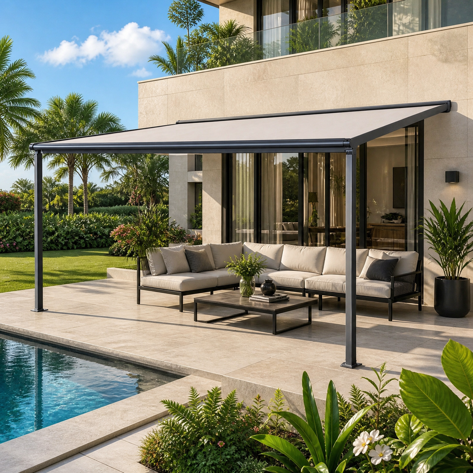 Retractable Roof Awning Roof Shade With Full Sizes 4M 5M and Widely ...
