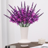 Buket Lavender Violet Buatan Berkualitas Tinggi, Rangkaian Bunga Sutra Buatan, Hiasan Bunga Cerah untuk Dekorasi Aula Pernikahan Dalam Ruangan