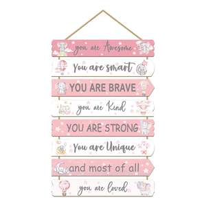 Ensemble de 9 Noir Fille Mur Art Décor Bois Motivation Fille <span class=keywords><strong>Chambre</strong></span> Mur Art <span class=keywords><strong>Arc</strong></span>-<span class=keywords><strong>En</strong></span>-Couleur Positive Inspirant Suspendu Signe - Product Image 5