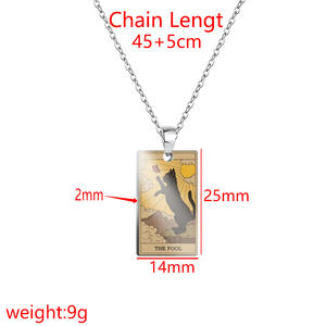 La Alta Sacerdotisa Tarot tarjeta gatos Arcana Vintage pintura al óleo UV Color impresión Acero inoxidable collares colgante para Mujeres Hombres - Product Image 2