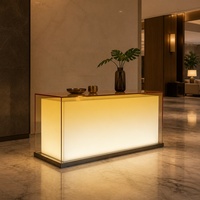 Comptoir de réception moderne en acrylique personnalisé pour magasin, avec éclairage LED intégré, idéal pour salle de sport, boutique ou table de bar