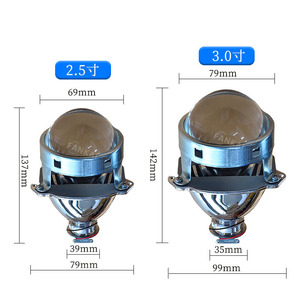 Lente de Proyector de Doble Haz de Metal Completo de 2.5 y 3 Pulgadas, Faro Delantero H1 Xenón 12V para Actualización de Automóviles - Product Image 2