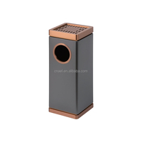 Poubelle en acier inoxydable d'une capacité de 30 litres avec cendrier intérieur amovible pour bureau, hôtel, restaurant, entrée publique