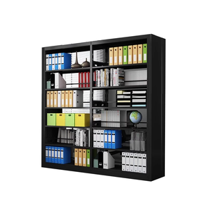 Étagère à livres moderne réglable en acier et en bois pour les bibliothèques scolaires, les meubles de salon avec des étagères murales en métal - Product Image 1