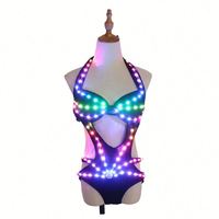 Nouvel ensemble de costume DJ sexy avec veste à LED multicolores imprimée pour la scène de boîte de nuit, la danse Gogo, la salle de bal et les mariages