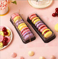 Boîte à macarons en plastique PET transparent de qualité alimentaire avec plateau intérieur pour pâtisserie, dessert, fête, emballage cadeau