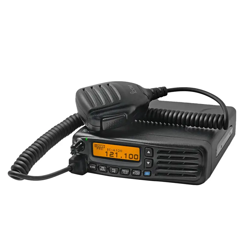 Radio kendaraan pita udara ICOM A120E VHF saluran 200 asli dengan mikrofon HM-217 pita udara transceiver radio