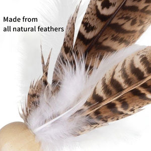 AFP Großhandel Indoor Interactive Pet Cat Teaser Zauberstab Spielzeug Real Natural Feather 360 Grad Windmühle Erweiterbarer Cat Teaser Wand - Product Image 4