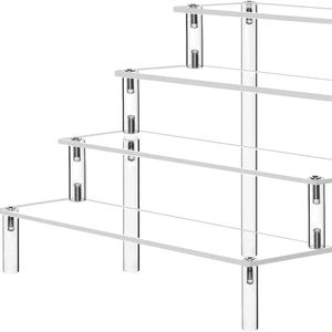 ชั้นวางอะคริลิคใส 4 ชั้น สำหรับจัดระเบียบบนโต๊ะ ใช้สำหรับวางคัพเค้ก น้ำหอม ฟิกเกอร์ ของเล่น ขนมหวาน ของหวานบุฟเฟต์ - Product Image 1