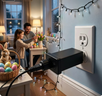 Adaptateur de prise étanche DC 8 fonctions US EU UK AU pour lumières de rideau en forme de glaçon PC, décorations pour Halloween, Pâques, la Saint-Valentin
