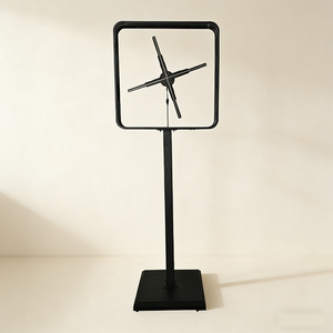 โปรเจคเตอร์พัดลมโฮโลแกรม 3 มิติ จอแสดงผล LED กล่องไฟโฆษณาแบบโฮโลแกรม พร้อมฝาครอบอะลูมิเนียมและขาตั้งสำหรับบาร์คาเฟ่ - Product Image 1