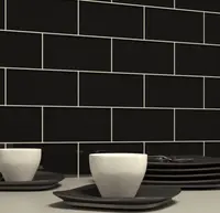 Плитка Метро 2*4, черная стеклянная плитка, мозаика, плитка Метро для ванной, кухни, комнаты