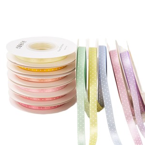 Cinta de Grosgrain de una Cara, 100% Poliéster, con Puntos Rosas y Negros, 1 cm de Ancho, para Decoración, Envoltura de Regalos, Manualidades y Peinados, Venta al Por Mayor - Product Image 5