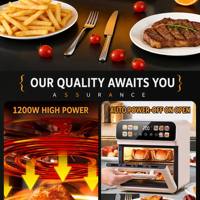 Four à Friture Sans Huile Grande Capacité 20L 1200W Double Bouton 360° Air Chaud Sans Retournement Fenêtre Visuelle Cuisinière à Convection Sans Huile pour la Famille