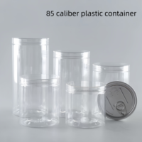 Pot d'emballage rond en plastique transparent pour chocolats, bonbons, biscuits et snacks, avec couvercle, mignon et hermétique, très populaire sur Instagram
