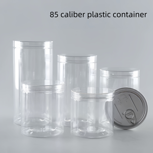 透明プラスチック製チョコレートキャンディークッキースナック包装ジャー可愛い密閉容器丸型蓋付きボックス（人気商品） - Product Image 1