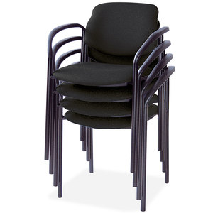 Besucherstuhl Mit Armlehnen, Gestell Und, Polster Schwarz, Stapelbar, BxTxH 500x550x820 Mm, Max. Tragkraft 110 kg - Product Image 2