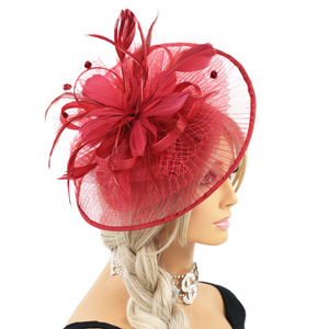 Britannique fuchsia vert noir blanc <span class=keywords><strong>macy</strong></span>'s fascinator kentucky derby chapeau accessoires cocktail soirée mariage thé fête femmes - Product Image 2