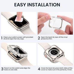 Étui de montre pour femme avec protection d'écran HD, coque en PC, étui étanche pour montre intelligente, étui brillant pour <span class=keywords><strong>Apple</strong></span> <span class=keywords><strong>Watch</strong></span> Series 9/8/7 - Product Image 6