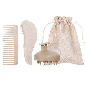 Nuevo Cepillo para Desenredar el Cabello de Paja de Trigo, Cepillo para Champú, Juego de Peines de Dientes Anchos para Uso Doméstico - Product Image 4