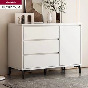 Moderno e Semplice Mobile Laterale <span class=keywords><strong>Bianco</strong></span> in Legno, Armadio Contenitore, Cassettiera per Soggiorno, Camera da Letto, Organizzazione Domestica - Product Image 5