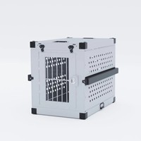 Langlebige Wasserdichte Faltbare Pulverbeschichtete Aluminium-Legierung Haustier-Transportbox Tragbare Hundebox für Reisen Camping Auto SUV Klein Mittelgroß