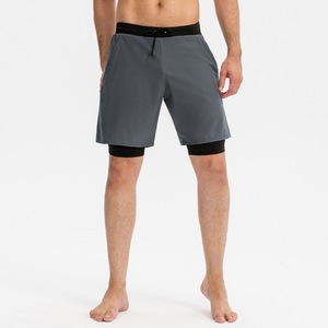 2025 New Men's Mid Waist Casual Sport Solid Quick Dry Breathable Summer Cargo Shorts Loose Fit <b>Knee</b> Plain Dyed Hot Shorts - Product Image 4