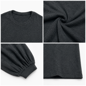 Vestido <span class=keywords><strong>Midi</strong></span> Casual para <span class=keywords><strong>Mujer</strong></span>, Minimalista, Cuello Redondo, Manga Larga, Holgado, con Bolsillos, Suave y Elástico - Product Image 3