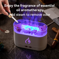 Nouveau diffuseur d'huiles essentielles portable USB 300 ml 2025, lampe de sel en cristal, diffuseur d'arômes de bureau effet flamme avec 7 lumières colorées