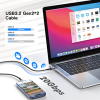 Haute Performance Full Feature 4K Video USB3.2 20Gbps Data PD 5A Charge rapide PD100W Type C vers Type C Câble pour iPhone Macbook