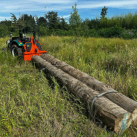 Treuil forestier hydraulique à haute force de traction pour tracteur, avec écran de sécurité, montage 3 points pour la foresterie