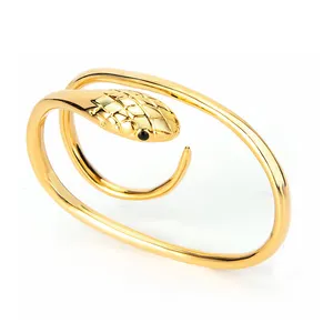 Gotische Kunstmatige Slangenringen Goudkleur Twee Vingers Gebogen Ring Mode Sieraden Geschikt Voor Elke Occas Anillos Mujer Voor Vrouwen