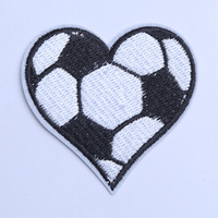 Patchs brodés sportifs en feutre, motifs football et cœur, thermocollants pour maillots et casquettes – Vente en gros
