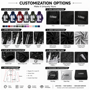 Custom <b>Mens</b> Color Changing Windbreaker Lightweight <b>jacket</b> Hooded Polyester <b>Cycling</b> Outdoor Wear ISO 9001 - Product Image 5