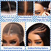 Perruque 13*6 en dentelle HD transparente, cheveux humains bruts, couleur ombrée blonde avec mèches, densité 200, cheveux longs, ligne de cheveux naturelle, ondulation naturelle