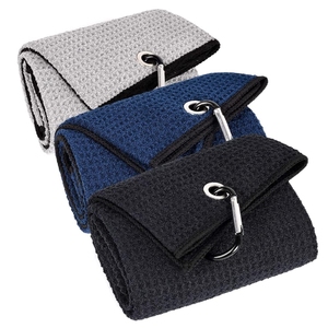 OEM Waffle Dệt Nam Châm Tri-Gấp Golf Tay Khăn Golf Golf Khăn Carabiner Mở Rộng Carabiner Clip Biểu Tượng Tùy Chỉnh Sợi Nhỏ Golf Khăn - Product Image 3