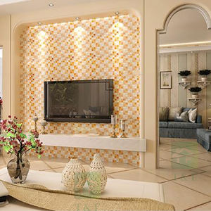 למעלה-כיתה צהוב לערבב לבן פסיפס לערבב צבע מבריק זכוכית פסיפס אריחי עבור מלון קישוט - Product Image 2