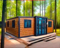 Maison conteneur préfabriquée de luxe personnalisée, extensible et pliable, grande, moderne, mobile, en panneaux sandwich en acier léger, 3 en 1, type villa