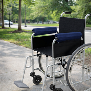 Pair of Woven Memory <b>Foam</b> Wheelchair Armrest Covers, Ergonomic Body-Fit <b>Pads</b>, Non-Washable - Product Image 1